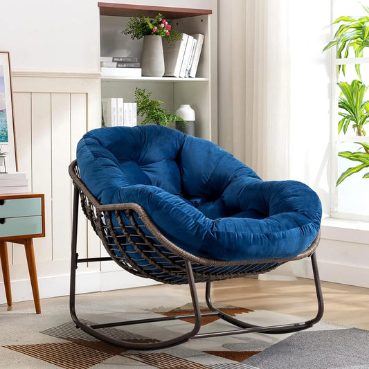 Cozy Rocking Egg Chair – Extra Wide Deep Seat for Napping & Lounging